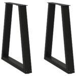 Dining Table Legs V-Shape 2pcs Black 50x(72-73)cm Steel