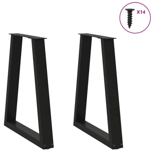 Dining Table Legs V-Shape 2pcs Black 50x(72-73)cm Steel - Image 3