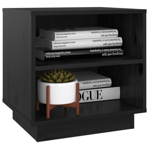 Bedside Cabinets 2pcs Black 40x34x40cm Solid Pine Wood - Image 5