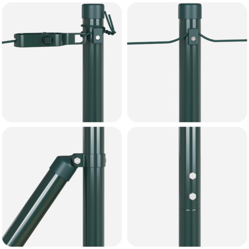 Fence Posts 7pcs Green 32mm 170cm Galvanised Steel - Image 5