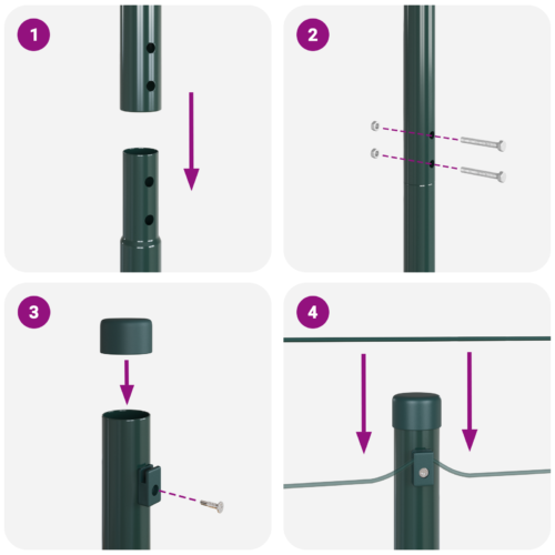Fence Posts 7pcs Green 32mm 170cm Galvanised Steel - Image 6