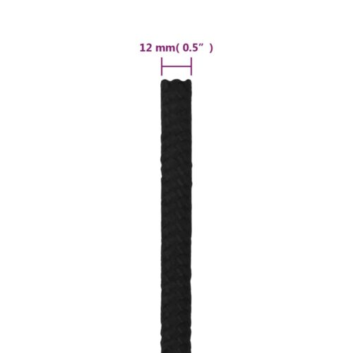 Work Rope Black 12 mm 100M Polyester - Image 6