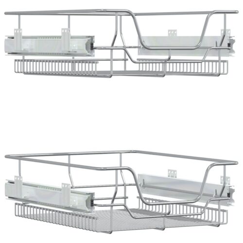 Pull-Out Wire Baskets 2pcs Silver 45cm - Image 2