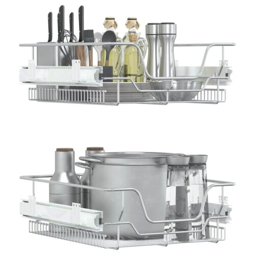 Pull-Out Wire Baskets 2pcs Silver 45cm - Image 3
