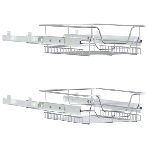 Pull-Out Wire Baskets 2pcs Silver 45cm - Image 4