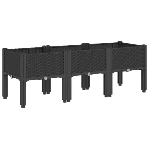 Garden Planter with Legs Black 120x40x42cm PP