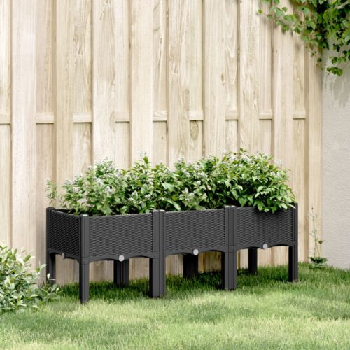 Garden Planter with Legs Black 120x40x42cm PP - Image 2