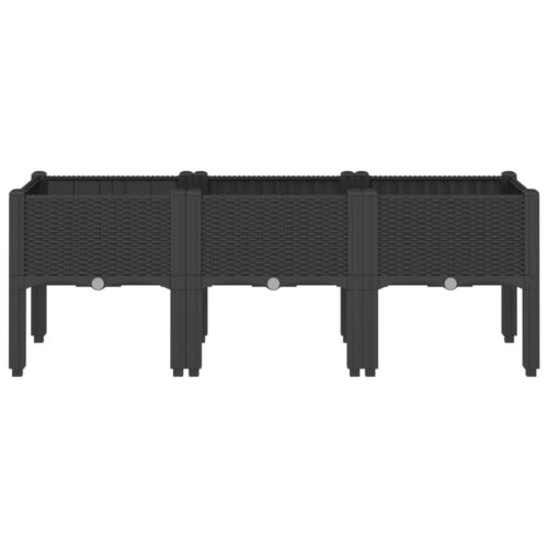 Garden Planter with Legs Black 120x40x42cm PP - Image 3