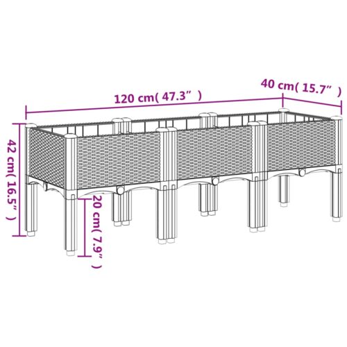 Garden Planter with Legs Black 120x40x42cm PP - Image 7