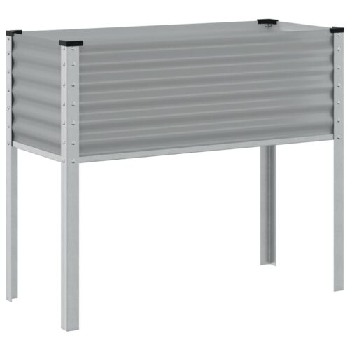 Garden Planter Grey 100x41x90cm Steel - Image 6