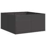 Raised Garden Bed Herbs Vegetables Box Pot Planter Cold Rolled Steel Black Black 80x80x40cm