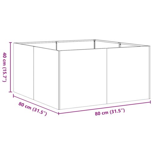 Raised Garden Bed Herbs Vegetables Box Pot Planter Cold Rolled Steel Black Black 80x80x40cm - Image 9