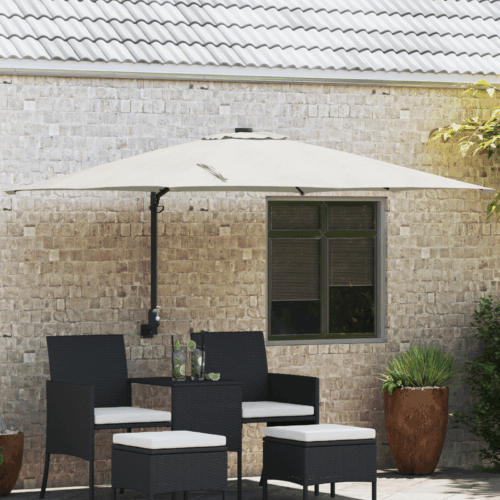 Patio Umbrella Sand Polyester Aluminium Large Foldable - Image 10