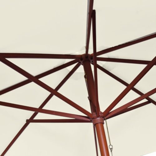 Garden Umbrella Outdoor Patio Beach Cantilever Parasol 300x258cm Sand White - Image 6
