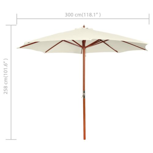 Garden Umbrella Outdoor Patio Beach Cantilever Parasol 300x258cm Sand White - Image 7