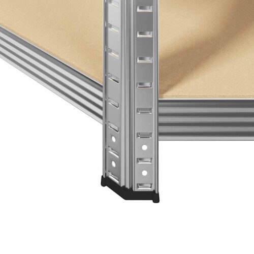 5-Layer Corner Shelf Silver Steel Engineered Wood - Image 11