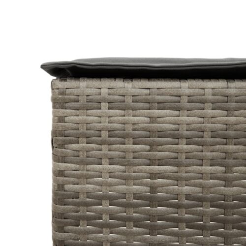 Outdoor Garden Stool Wicker Rattan Patio Ottoman Bench Seat 2pcs Grey - Image 8