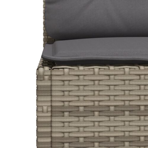 Garden Sofa with Cushions Grey Wicker Rattan Outdoor Patio Lounge Cough Chairs Furniture - Image 7