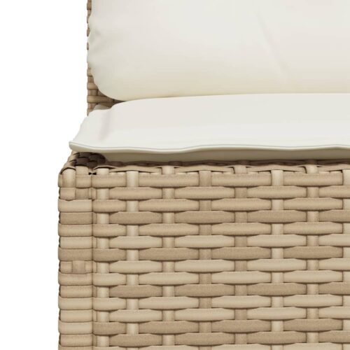 Garden Sofa with Cushions Beige Wicker Rattan Outdoor Patio Lounge Cough Chairs Furniture - Image 7