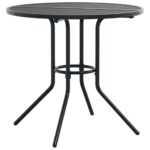 Patio Table Round Anthracite Ø80x72.5cm Powder-coated Steel