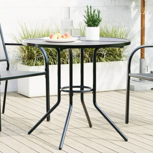 Patio Table Round Anthracite Ø80x72.5cm Powder-coated Steel - Image 2