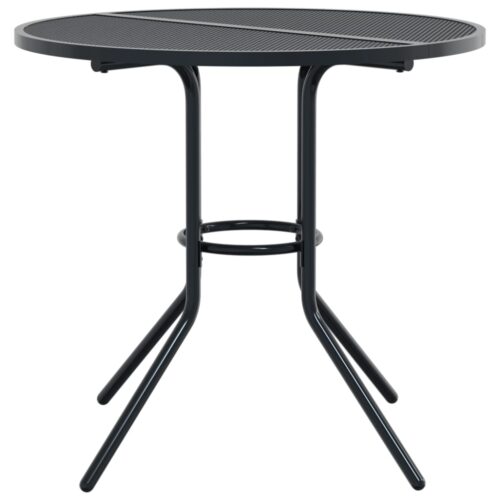 Patio Table Round Anthracite Ø80x72.5cm Powder-coated Steel - Image 4