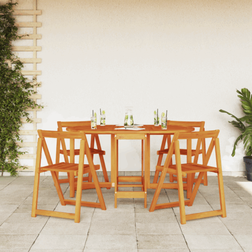 Foldable Butterfly Garden Table 110x60x72cm Solid Acacia Wood Oval - Image 4