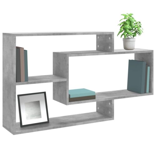 Wall Shelves Concrete Grey 104x20x58.5cm Engineered Wood - Image 3