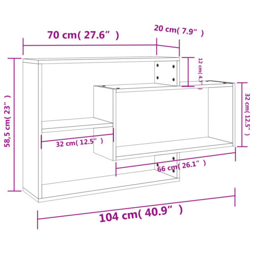 Wall Shelves Concrete Grey 104x20x58.5cm Engineered Wood - Image 7