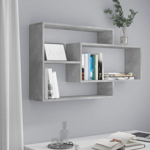 Wall Shelves Concrete Grey 104x20x58.5cm Engineered Wood - Image 9