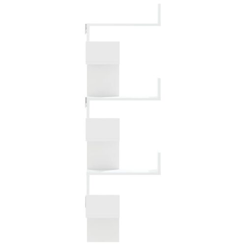 Wooden Wall Corner Shelf White 45x45x147cm - Image 5