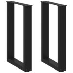 Dining Table Legs U-Shaped 2pcs Black 50x(72-73)cm Steel