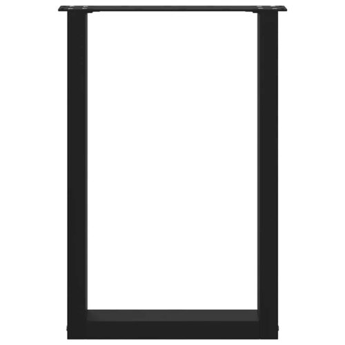 Dining Table Legs U-Shaped 2pcs Black 50x(72-73)cm Steel - Image 5