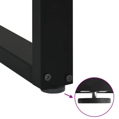 Dining Table Legs U-Shaped 2pcs Black 50x(72-73)cm Steel - Image 9