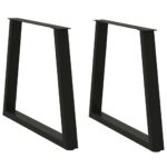 Dining Table Legs V-Shape 2pcs Black 70x(72-73.3)cm Steel