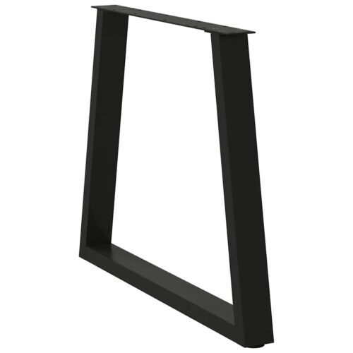 Dining Table Legs V-Shape 2pcs Black 70x(72-73.3)cm Steel - Image 4