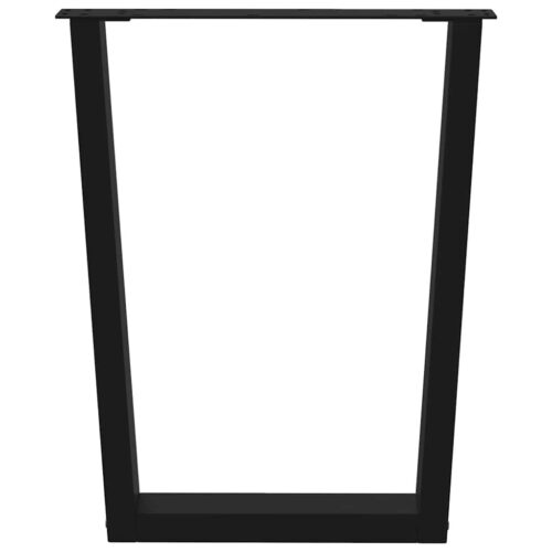 Dining Table Legs V-Shape 2pcs Black 70x(72-73.3)cm Steel - Image 3