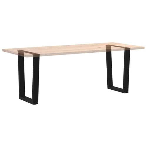 Dining Table Legs V-Shape 2pcs Black 70x(72-73.3)cm Steel - Image 8