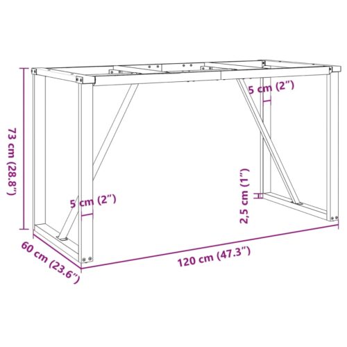 Dining Table Legs O-Frame 120x60x73cm Steel - Image 9