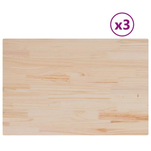 Table Tops 3pcs 80x53x1.7cm Rectangular Solid Pine Wood DIY Desk Panel Board