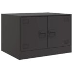 Industrial Coffee Table Steel Metal Black 67x50x44cm