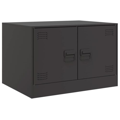 Industrial Coffee Table Steel Metal Black 67x50x44cm