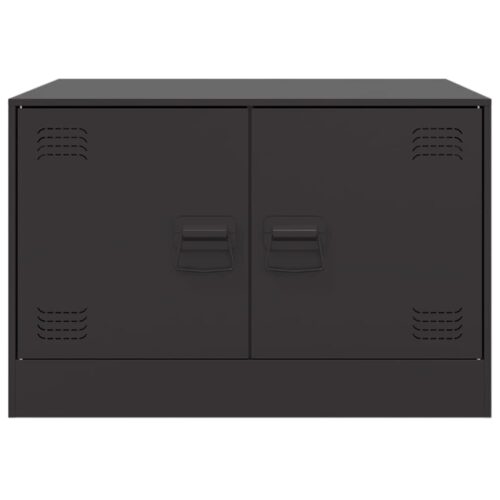 Industrial Coffee Table Steel Metal Black 67x50x44cm - Image 6
