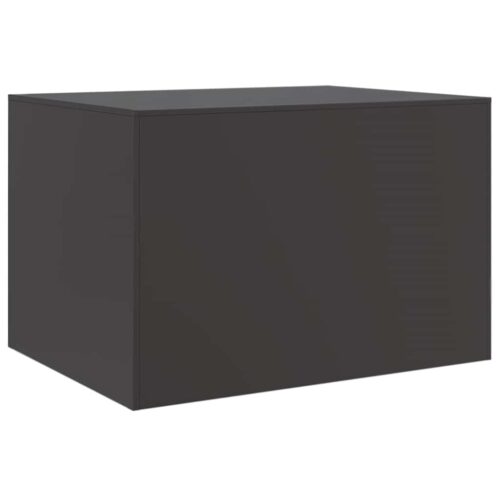 Industrial Coffee Table Steel Metal Black 67x50x44cm - Image 9