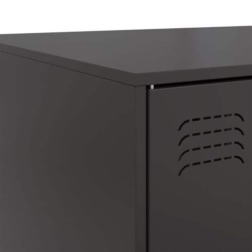 Industrial Coffee Table Steel Metal Black 67x50x44cm - Image 10