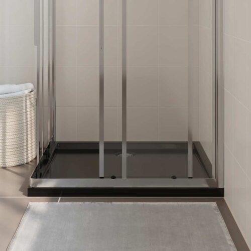 Rectangular ABS Shower Base Tray Black 80x90cm - Image 3