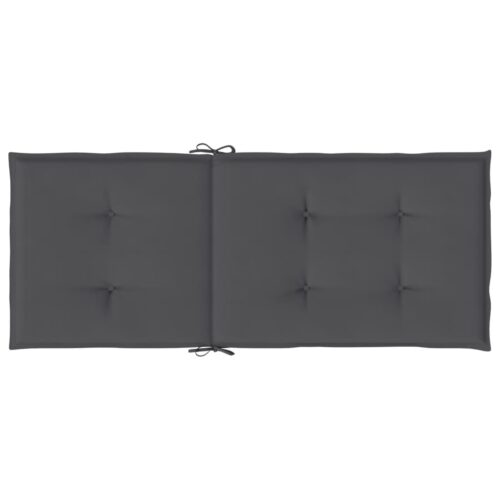 6pcs Garden Chair Cushions  Patio Highback Seat Pads Anthracite Fabric 120x50x3cm - Image 7