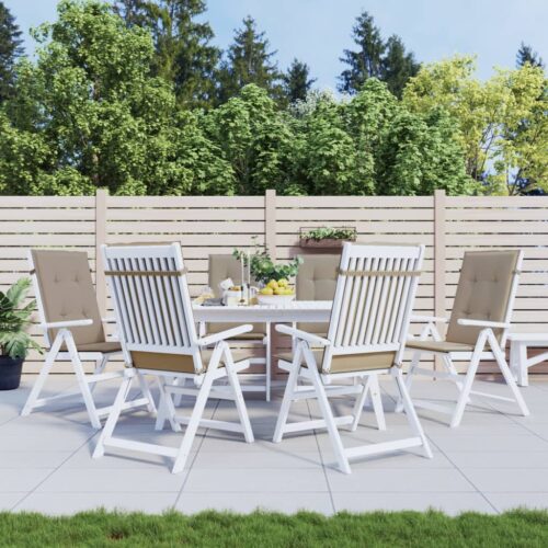 6pcs Garden Chair Cushions  Patio Highback Seat Pads Taupe Fabric 120x50x3cm - Image 2