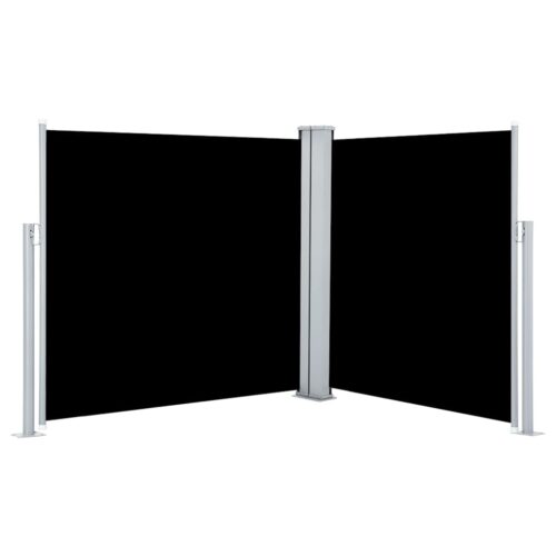 Retractable Side Awning Outdoor Patio Garden Wall Privacy Screen Black 100x600cm - Image 2