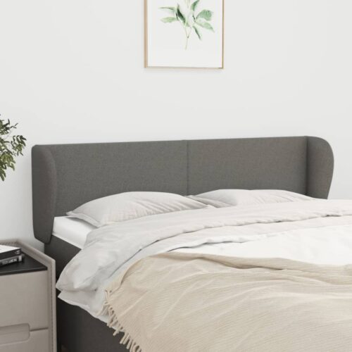 Headboard with Ears Dark Grey 147cm Fabric - Image 2